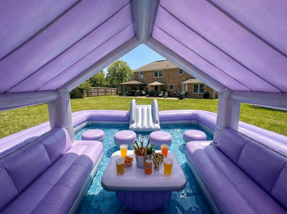 Inflatable Floating Pool Lounge – Backyard Pool Pavilion with Seating