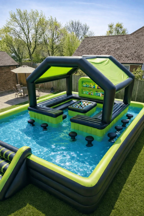 Inflatable Floating Pool Lounge – Backyard Pool Pavilion with Seating