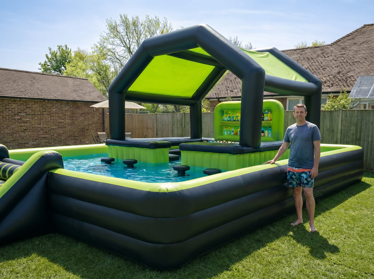 Inflatable Floating Pool Lounge – Backyard Pool Pavilion with Seating