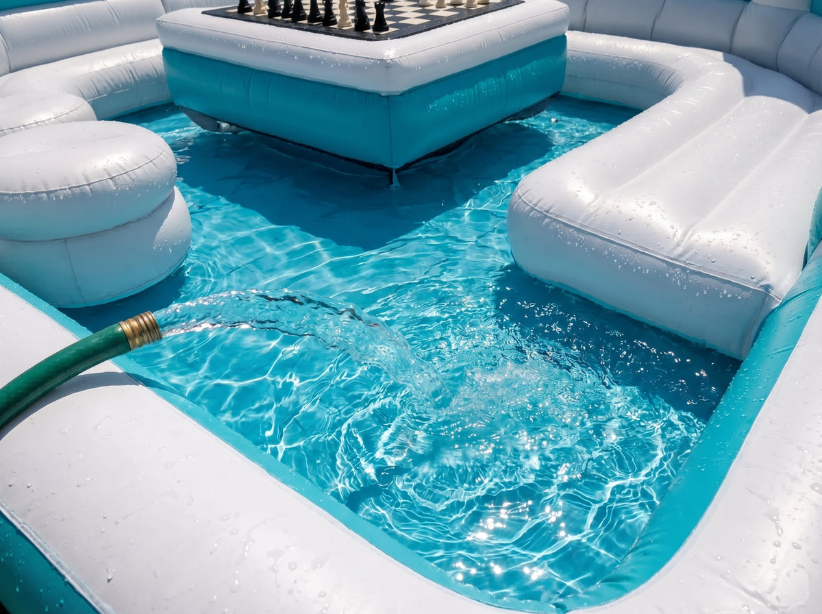 Inflatable Floating Pool Lounge – Backyard Pool Pavilion with Seating