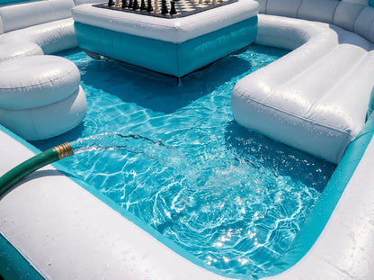 Inflatable Floating Pool Lounge – Backyard Pool Pavilion with Seating