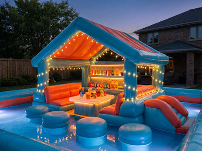 Inflatable Floating Pool Lounge – Backyard Pool Pavilion with Seating